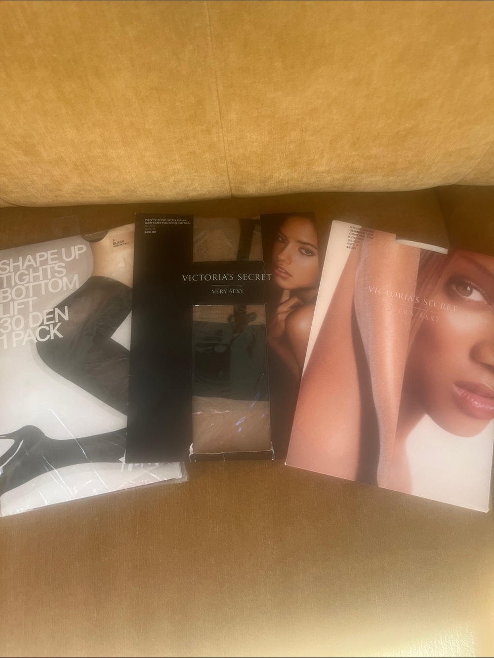 Victoria's Secret Sheer Hosiery Set in Black & Nude